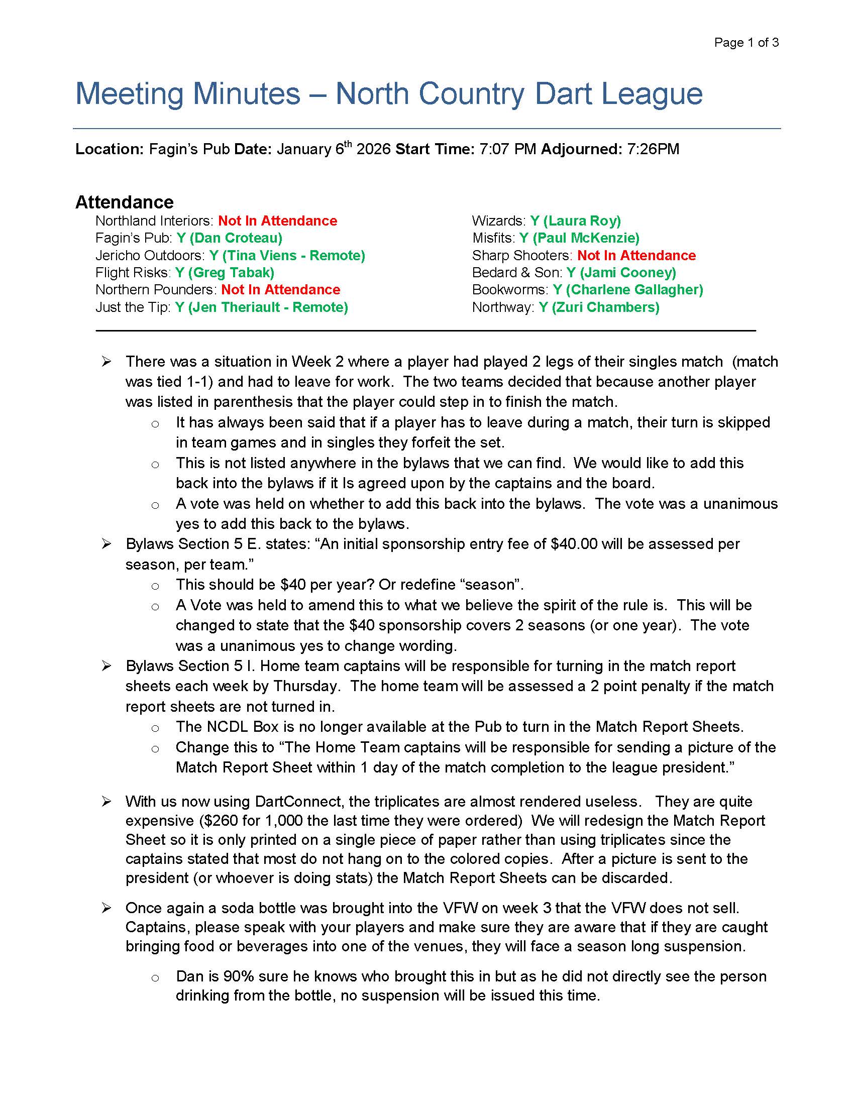 February 2026 Meeting Minutes